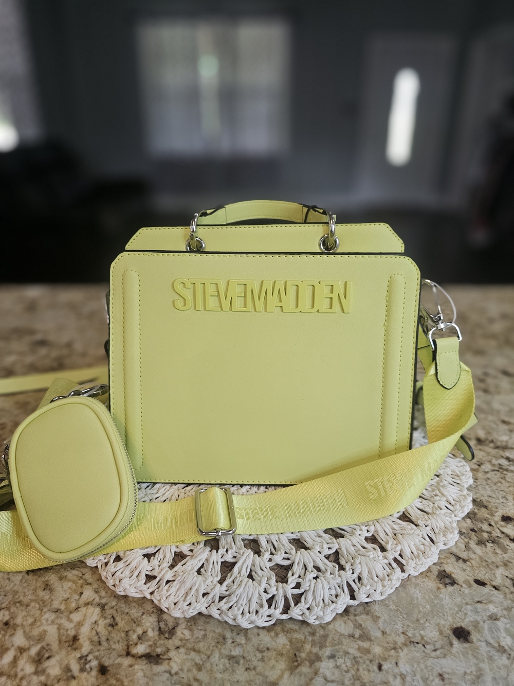 NWT Steve Madden LEMON Green Crossbody Bag with Removable Strap